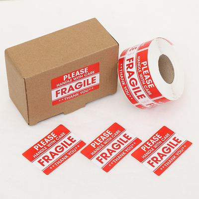 Fragile Warning PVC Label Sticker For Packing Careful Handling And Safe Shipping