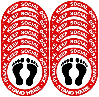 Die Cut Floor PVC Label Sticker Keep Safe Social Distancing Warning