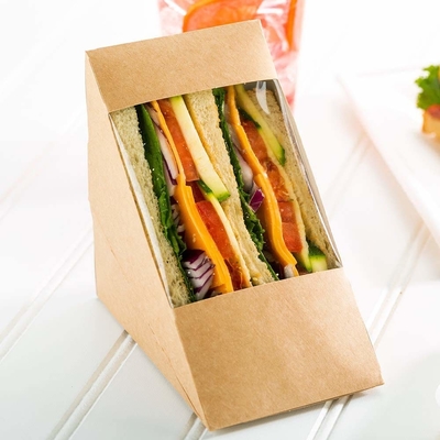 Biodegradable Burger Disposable Food Packaging Carton Triangle Sandwich Bag
