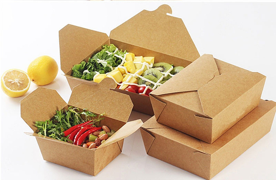 Food Grade Disposable Kraft Paper Box Paperboard Trays Packaging
