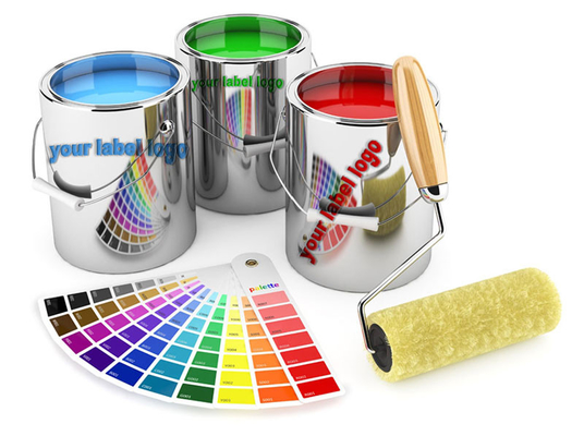 Gelebor Custom Printing Self Adhesive Paint Bucket Sticker Packaging Labels