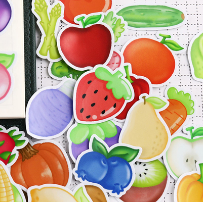 Vegetable Fruit Die Cut Kiss Cut Stickers Roll Pineapple Grape Pear Blueberry