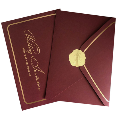 Luxury Red Wedding Gift Card Envelopes 5x7 4x6 with Folding Invitations