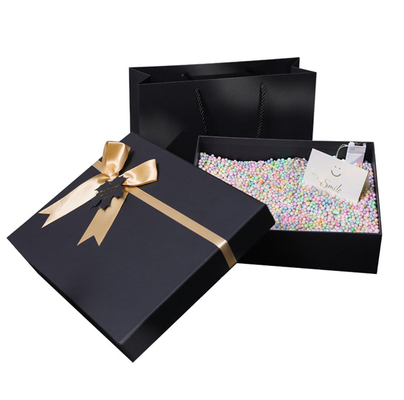 Gelebor Pearlescent Black Cardboard Gift Packing Box For Garment