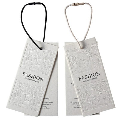 Gelebor ISO9001 Clothing Tag Label Embossing Clothes Hang Tag Ivory White