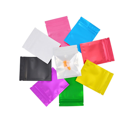 Small Colorful Degradable Aluminum Ziplock Foil Pouch For Product Packaging