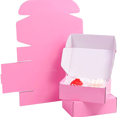 Wrapping Pink Corrugated Gift Box For Mailing Shipping Storage
