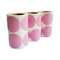 Self Adhesive Round Pink Circle Thermal Paper Labels Roll DIY LOGO Design