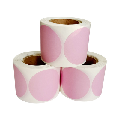 2'' Pink Circle Direct Thermal Sticker Labels Roll Compatiable With Zebra Rollo