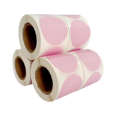 2'' Pink Circle Direct Thermal Sticker Labels Roll Compatiable With Zebra Rollo