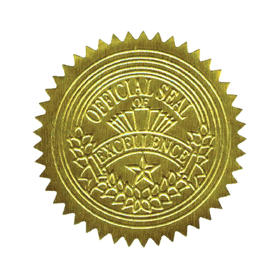 Embossed Gold Foil Seal Paper Gold Star Stickers Gravure printing