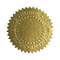 Embossed Foil Round Gear Stickers Gold Foil For Certificates Awards