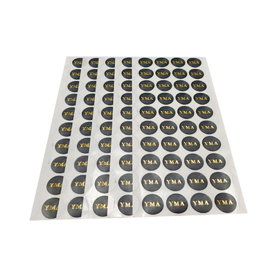 Black Circle Round Logo Vinyl Adhesive Waterproof Sticker Label Gold Blocking