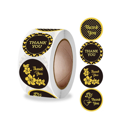 Printable Bronzing Thank You Sticker Labels Roll for Supermarket Invitation