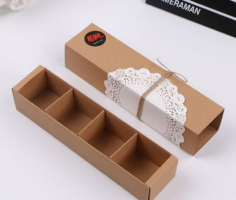 Oblong Paperboard Disposable Food Packaging Cardboard Box For Bread Macaron Cake