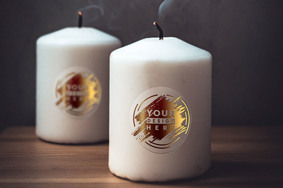 Personalized Printing Gold Foil PVC Label Sticker Logo Label For Candle Jar