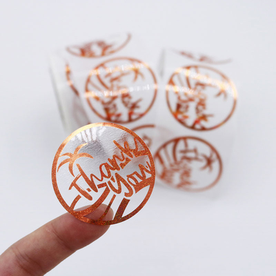 Embossed PVC Transparent Thank You Sticker Labels Printing Paper For Food Packaging