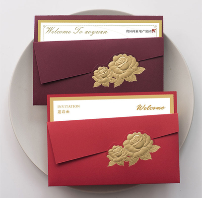 Luxury Red Wedding Gift Card Envelopes 5x7 4x6 with Folding Invitations