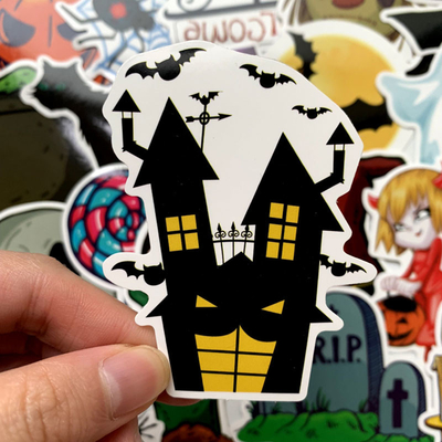 ODM Adhesive Halloween Window Vinyl Kiss Cut Stickers Printing