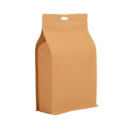 Oem Kraft Paper Food Resealable Paper Pouches With Window