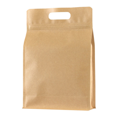 Oem Kraft Paper Food Resealable Paper Pouches With Window