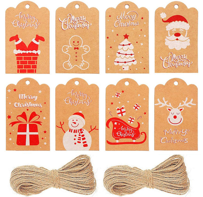 CMYK Hanging Chocolate Gift Tag PVC Christmas Cookie Tags For Pastry Dessert Packaging