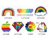 Personalized BOPP Rainbow Kiss Cut Stickers Printing for Wall Decal