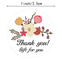 Custom Printing Gestures Floral Thank You Sticker Labels Rolls For ordering