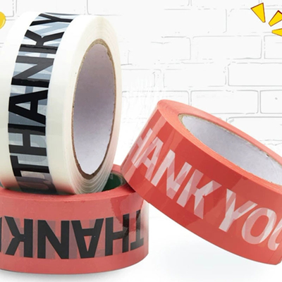 Oem Bopp Pink Thank You Food Packaging Sticker Tape For Box Sealing