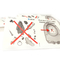 Fork Shape Warning Tip Rectangle White Sticker Coated For Toilet