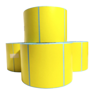 Waterproof Label Paper Roll Color Round Yellow Waybill For Thermal Printer