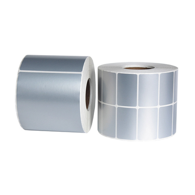 Blank Adhesive Matt Silver Polyester Label Roll For Thermal Transfer