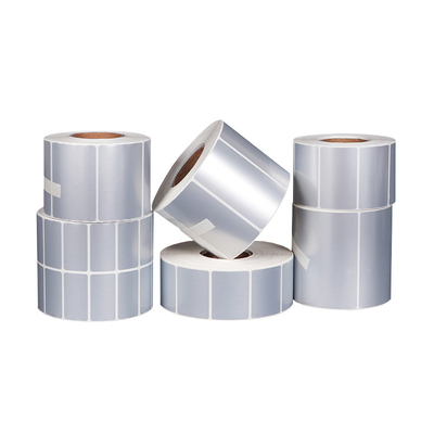 Blank Adhesive Matt Silver Polyester Label Roll For Thermal Transfer