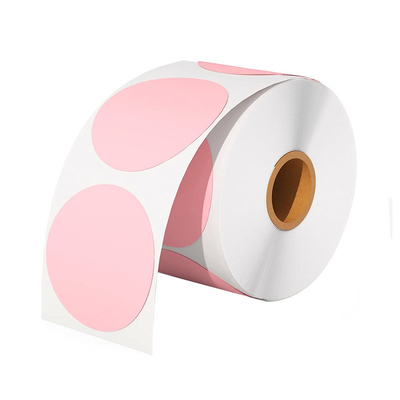 Round Printed Logo Thermal Shipping Label Adhesive Waterproof