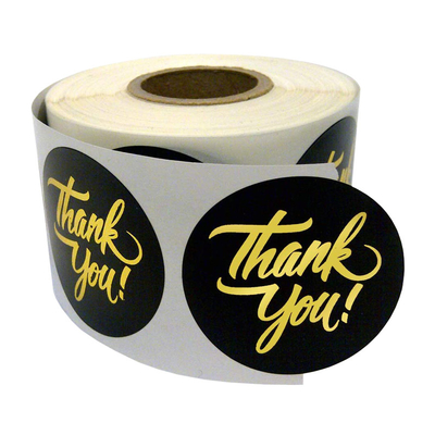 Custom Printed Black Bronzing Thank You Stickers 1.5 For Small Business