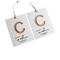 Brown White Round Coated Paper Hanging Tags Customized Recycled
